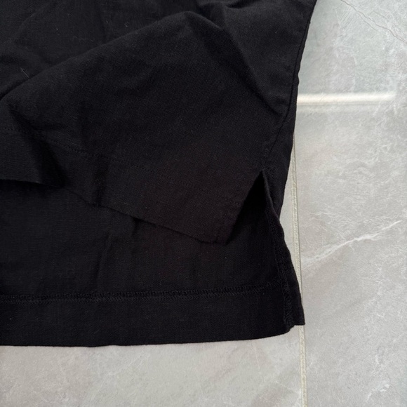 Women’s DKNY Pure Dropped Shoulder Linen Blend Top Black Size XL - Picture 6 of 14